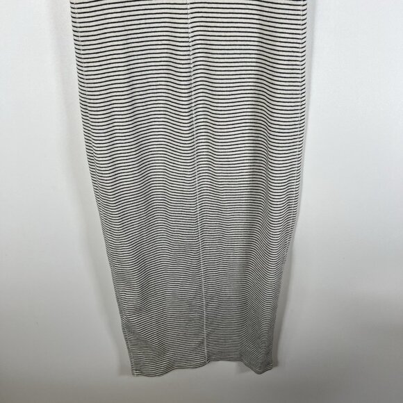 ALLSAINTS Womens Sz 6 Alicia Midi Striped Sleeveless Dress Ribbed Zip Front Goth - Picture 9 of 9